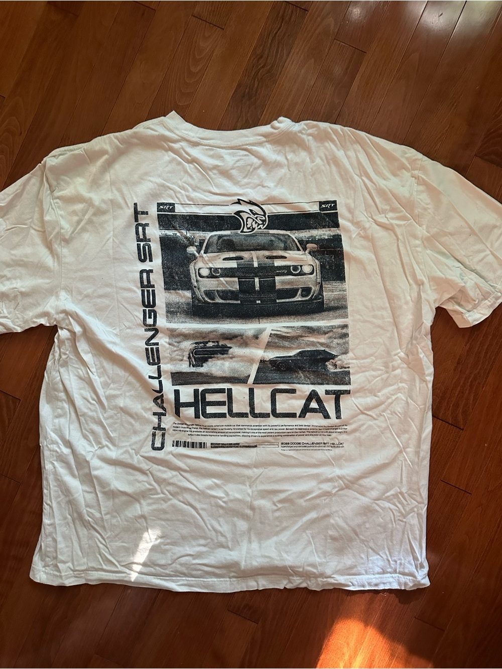 Dodge Challenger SRT Hellcat White Graphic T‑Shirt